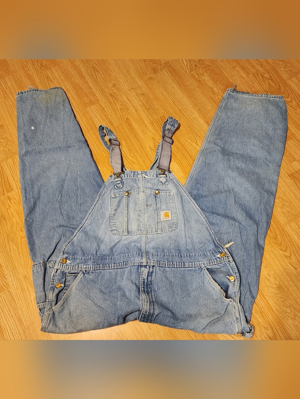 Carhartt Light Blue Denim Bib Overalls 46x34